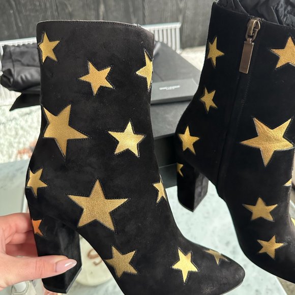 Brand New, Never Worn Saint Laurent Lou Star Boots, size 40.5/10.5US, 100mm heel - Picture 5 of 11